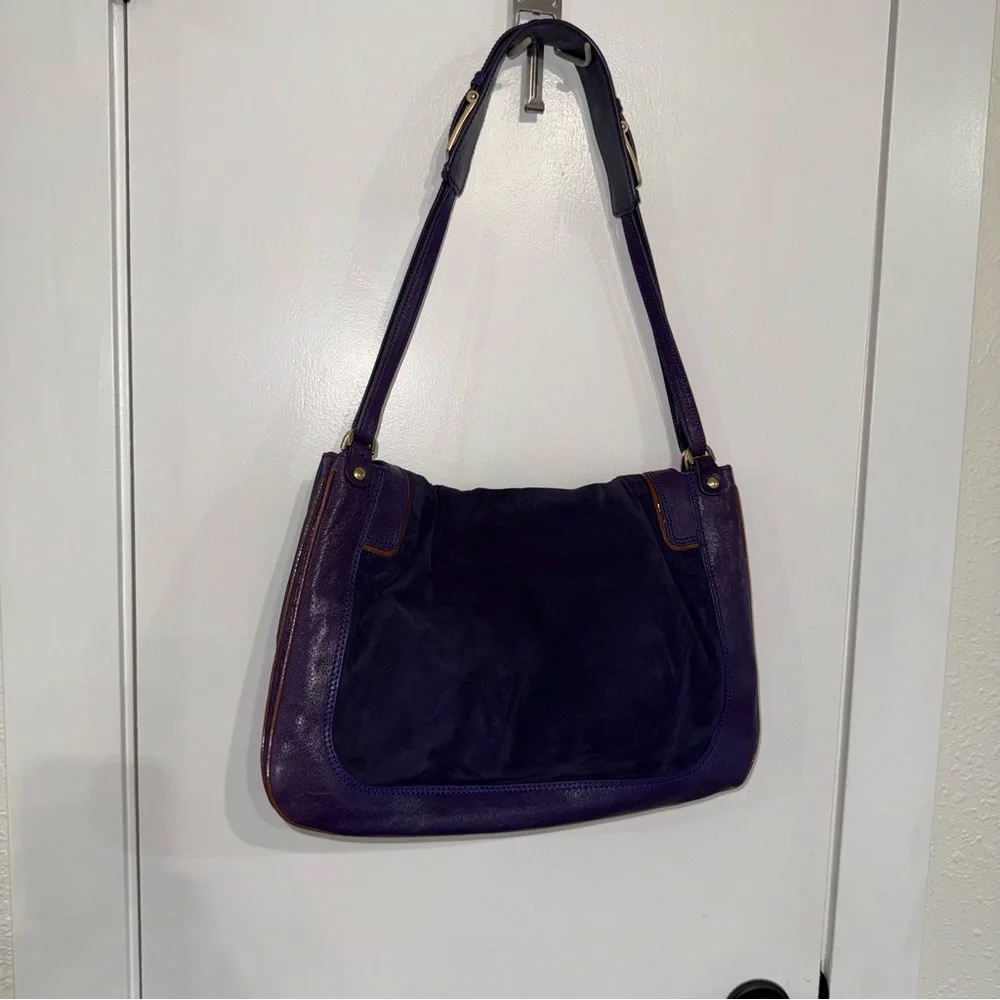 Vintage Versace Suede & Leather Shoulder Flap Messenger Bag - Picture 5 of 16